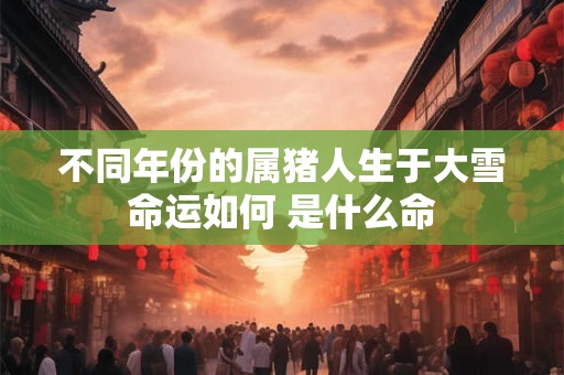 不同年份的属猪人生于大雪命运如何 是什么命