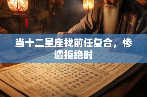 当十二星座找前任复合，惨遭拒绝时