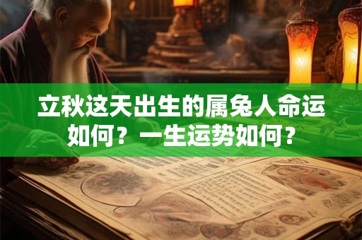 立秋这天出生的属兔人命运如何？一生运势如何？