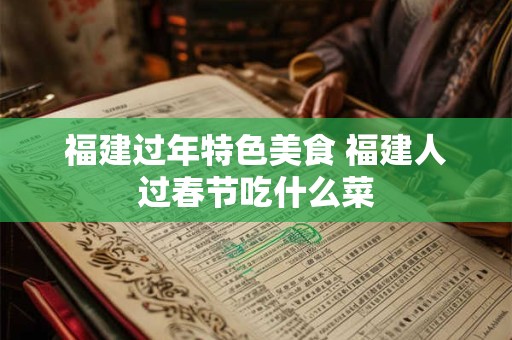 福建过年特色美食 福建人过春节吃什么菜
