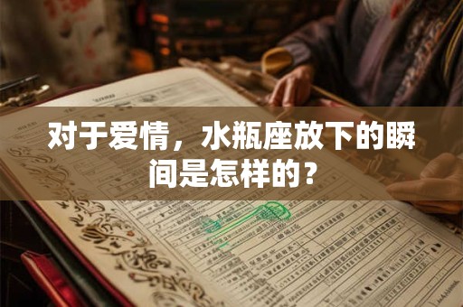 对于爱情，水瓶座放下的瞬间是怎样的？