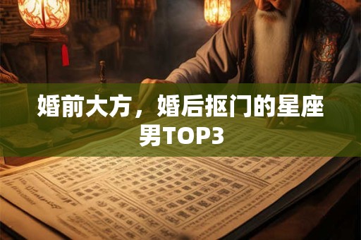婚前大方，婚后抠门的星座男TOP3