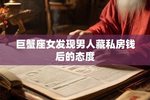 巨蟹座女发现男人藏私房钱后的态度