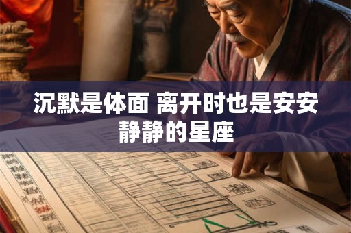 沉默是体面 离开时也是安安静静的星座