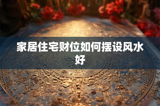 家居住宅财位如何摆设风水好