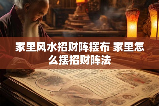 家里风水招财阵摆布 家里怎么摆招财阵法