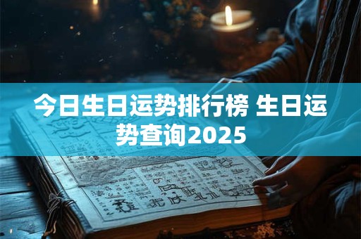 今日生日运势排行榜 生日运势查询2025