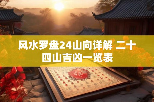 风水罗盘24山向详解 二十四山吉凶一览表