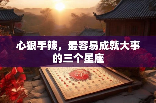心狠手辣，最容易成就大事的三个星座