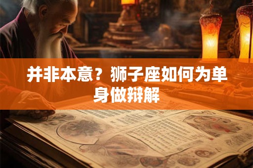 并非本意？狮子座如何为单身做辩解