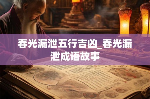 春光漏泄五行吉凶_春光漏泄成语故事