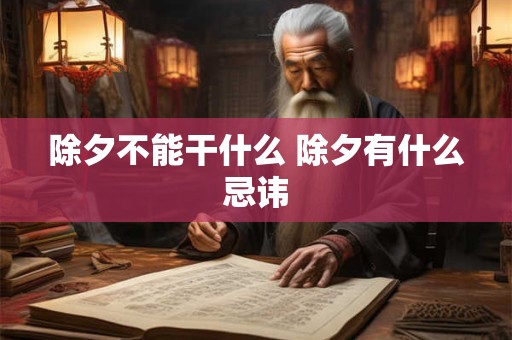 除夕不能干什么 除夕有什么忌讳
