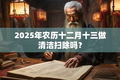 2025年农历十二月十三做清洁扫除吗？