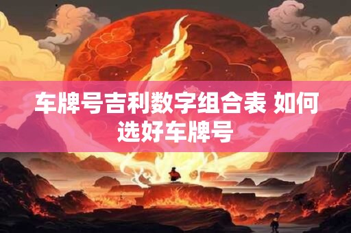 车牌号吉利数字组合表 如何选好车牌号