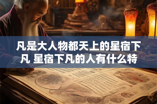 凡是大人物都天上的星宿下凡 星宿下凡的人有什么特点