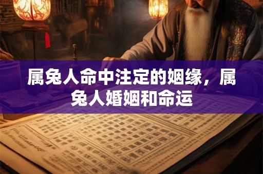 属兔人命中注定的姻缘，属兔人婚姻和命运
