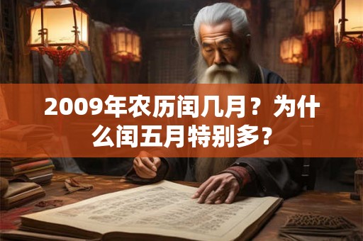 2009年农历闰几月？为什么闰五月特别多？