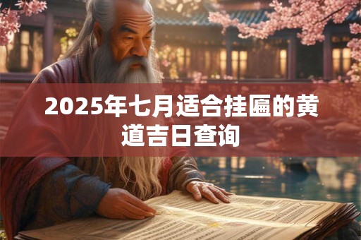 2025年七月适合挂匾的黄道吉日查询