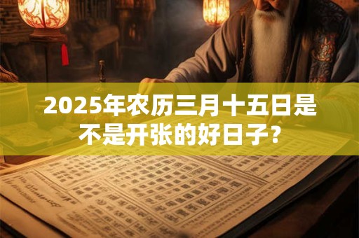 2025年农历三月十五日是不是开张的好日子？