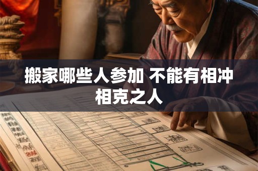 搬家哪些人参加 不能有相冲相克之人