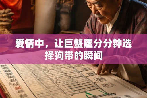 爱情中，让巨蟹座分分钟选择狗带的瞬间