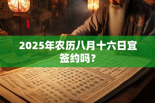 2025年农历八月十六日宜签约吗？