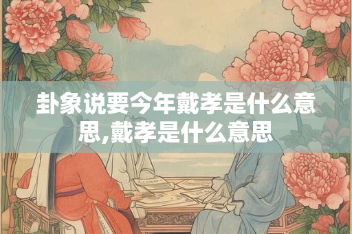 卦象说要今年戴孝是什么意思,戴孝是什么意思