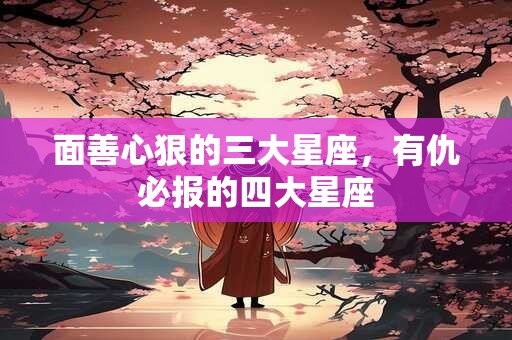 面善心狠的三大星座，有仇必报的四大星座