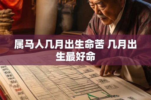 属马人几月出生命苦 几月出生最好命