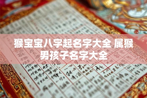 猴宝宝八字起名字大全 属猴男孩子名字大全