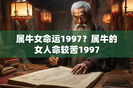 属牛女命运1997？属牛的女人命较苦1997
