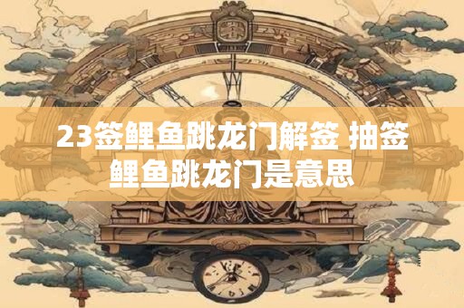 23签鲤鱼跳龙门解签 抽签鲤鱼跳龙门是意思