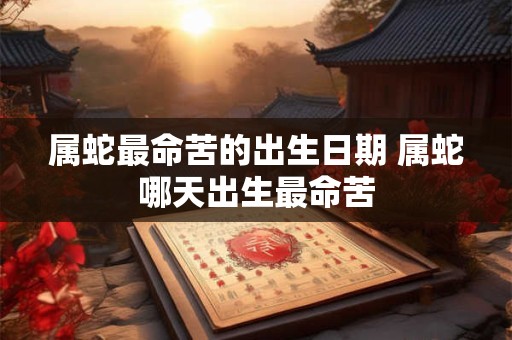 属蛇最命苦的出生日期 属蛇哪天出生最命苦