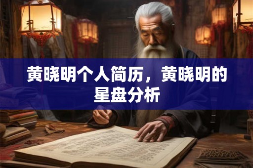 黄晓明个人简历，黄晓明的星盘分析