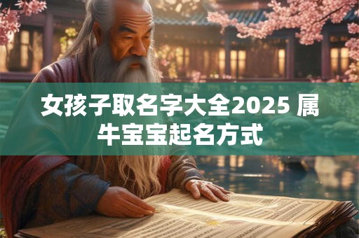 女孩子取名字大全2025 属牛宝宝起名方式