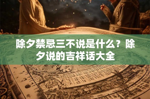 除夕禁忌三不说是什么？除夕说的吉祥话大全