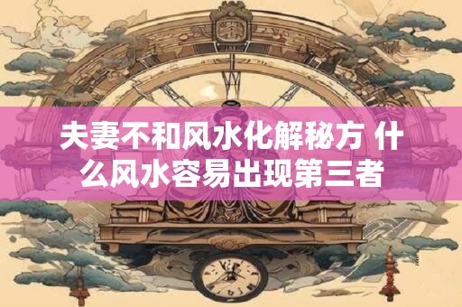 夫妻不和风水化解秘方 什么风水容易出现第三者