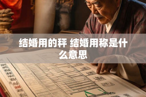 结婚用的秤 结婚用称是什么意思