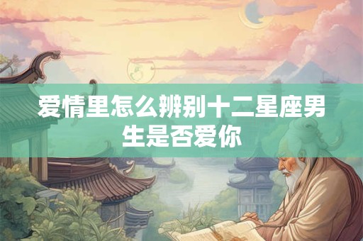 爱情里怎么辨别十二星座男生是否爱你