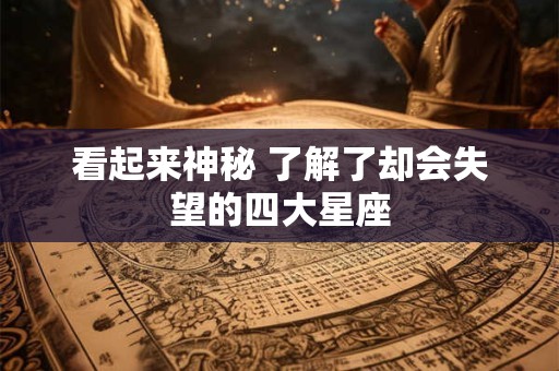 看起来神秘 了解了却会失望的四大星座