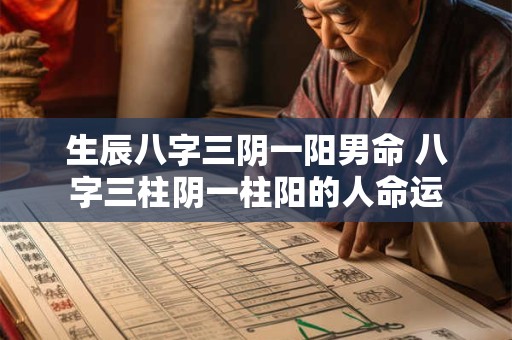生辰八字三阴一阳男命 八字三柱阴一柱阳的人命运