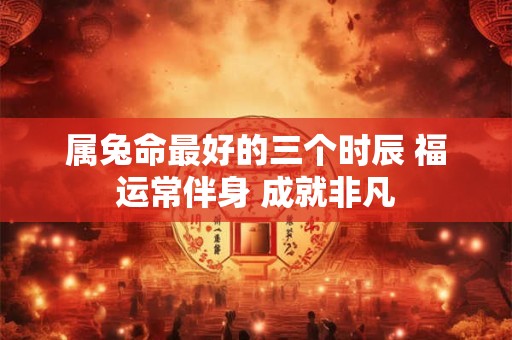 属兔命最好的三个时辰 福运常伴身 成就非凡