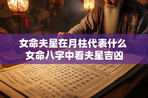 女命夫星在月柱代表什么 女命八字中看夫星吉凶