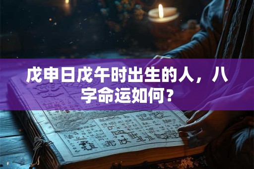 戊申日戊午时出生的人，八字命运如何？