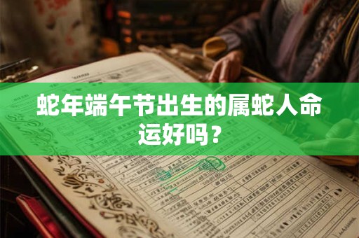蛇年端午节出生的属蛇人命运好吗？