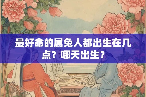 最好命的属兔人都出生在几点？哪天出生？