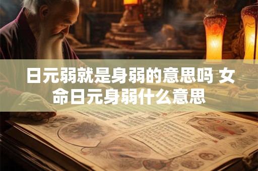 日元弱就是身弱的意思吗 女命日元身弱什么意思