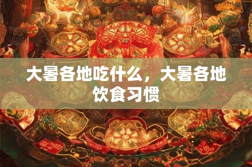 大暑各地吃什么，大暑各地饮食习惯