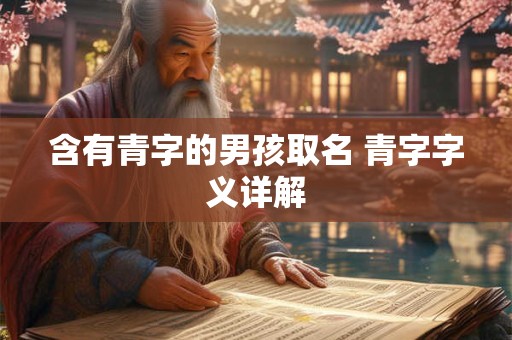 含有青字的男孩取名 青字字义详解