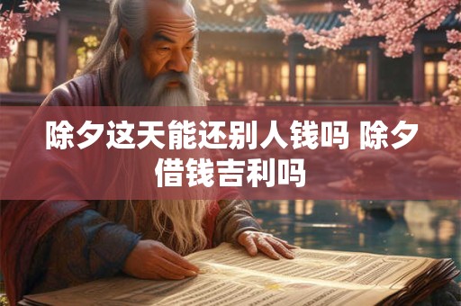 除夕这天能还别人钱吗 除夕借钱吉利吗